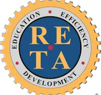 A blue and yellow logo for the reta.